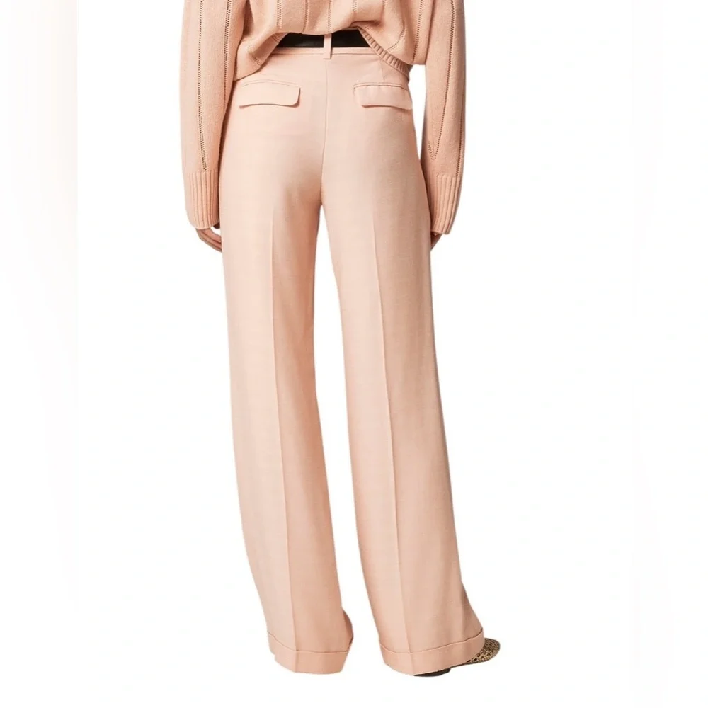 J. Crew Alexander wide-leg trousers pants in luster canvas NWT 6P Pale Petal